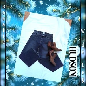 Hudson jeans Wide Leg Blue Rosalie High Rise Jeans size 30 EUC